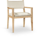  Color_Cream -- Avon Cream Linen Textured Performance Fabric Upholstered Dining Arm Chair IMAGE 1
