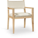  Color_Cream -- Avon Cream Linen Textured Performance Fabric Upholstered Dining Arm Chair IMAGE 1