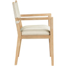  Color_Cream -- Avon Cream Linen Textured Performance Fabric Upholstered Dining Arm Chair IMAGE 2
