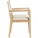  Meridian Avon Cream Linen Textured Performance Fabric Upholstered Dining Arm Chair IMAGE 2