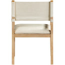  Color_Cream -- Avon Cream Linen Textured Performance Fabric Upholstered Dining Arm Chair IMAGE 3