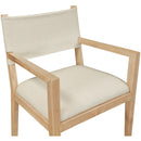  Color_Cream -- Avon Cream Linen Textured Performance Fabric Upholstered Dining Arm Chair IMAGE 4