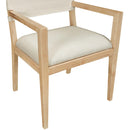  Meridian Avon Cream Linen Textured Performance Fabric Upholstered Dining Arm Chair IMAGE 5