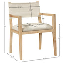  Color_Cream -- Avon Cream Linen Textured Performance Fabric Upholstered Dining Arm Chair IMAGE 7