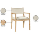  Color_Cream -- Avon Cream Linen Textured Performance Fabric Upholstered Dining Arm Chair IMAGE 8