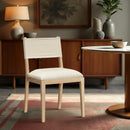  Color_Cream -- Avon Cream Linen Textured Performance Fabric Upholstered Dining Side Chair IMAGE 2