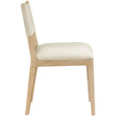  Color_Cream -- Avon Cream Linen Textured Performance Fabric Upholstered Dining Side Chair IMAGE 3