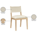  Color_Cream -- Avon Cream Linen Textured Performance Fabric Upholstered Dining Side Chair IMAGE 9