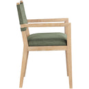  Color_Olive -- Avon Olive Linen Textured Performance Fabric Upholstered Dining Arm Chair IMAGE 2