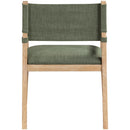  Meridian Avon Olive Linen Textured Performance Fabric Upholstered Dining Arm Chair IMAGE 3