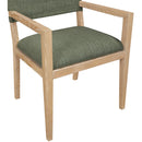  Color_Olive -- Avon Olive Linen Textured Performance Fabric Upholstered Dining Arm Chair IMAGE 5