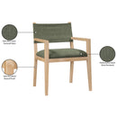  Meridian Avon Olive Linen Textured Performance Fabric Upholstered Dining Arm Chair IMAGE 8