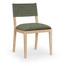  Color_Olive -- Avon Olive Linen Textured Performance Fabric Upholstered Dining Side Chair IMAGE 1