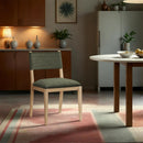  Color_Olive -- Avon Olive Linen Textured Performance Fabric Upholstered Dining Side Chair IMAGE 2