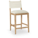  Color_Cream -- Avon Cream Linen Textured Performance Fabric Upholstered Counter Stool IMAGE 1