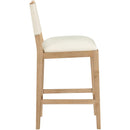  Color_Cream -- Avon Cream Linen Textured Performance Fabric Upholstered Counter Stool IMAGE 3