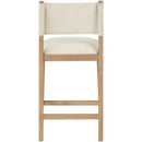  Color_Cream -- Avon Cream Linen Textured Performance Fabric Upholstered Counter Stool IMAGE 4