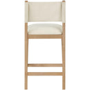  Meridian Avon Cream Linen Textured Performance Fabric Upholstered Counter Stool IMAGE 4