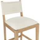  Color_Cream -- Avon Cream Linen Textured Performance Fabric Upholstered Counter Stool IMAGE 5