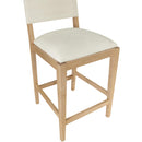  Color_Cream -- Avon Cream Linen Textured Performance Fabric Upholstered Counter Stool IMAGE 6