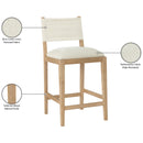  Color_Cream -- Avon Cream Linen Textured Performance Fabric Upholstered Counter Stool IMAGE 9