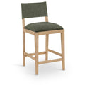  Color_Olive -- Avon Olive Linen Textured Performance Fabric Upholstered Counter Stool IMAGE 1