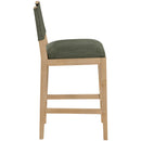  Color_Olive -- Avon Olive Linen Textured Performance Fabric Upholstered Counter Stool IMAGE 3