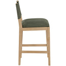  Meridian Avon Olive Linen Textured Performance Fabric Upholstered Counter Stool IMAGE 3