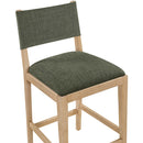  Color_Olive -- Avon Olive Linen Textured Performance Fabric Upholstered Counter Stool IMAGE 5