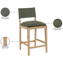  Color_Olive -- Avon Olive Linen Textured Performance Fabric Upholstered Counter Stool IMAGE 9