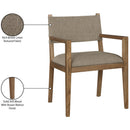  Meridian Avon Brown Linen Textured Performance Fabric Upholstered Dining Arm Chair IMAGE 10