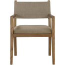  Color_Brown -- Avon Brown Linen Textured Performance Fabric Upholstered Dining Arm Chair IMAGE 3
