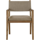  Meridian Avon Brown Linen Textured Performance Fabric Upholstered Dining Arm Chair IMAGE 3