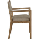  Color_Brown -- Avon Brown Linen Textured Performance Fabric Upholstered Dining Arm Chair IMAGE 4