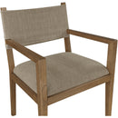  Color_Brown -- Avon Brown Linen Textured Performance Fabric Upholstered Dining Arm Chair IMAGE 6