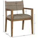  Color_Brown -- Avon Brown Linen Textured Performance Fabric Upholstered Dining Arm Chair IMAGE 9