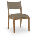 Color_Brown -- Avon Brown Linen Textured Performance Fabric Upholstered Dining Side Chair IMAGE 1