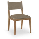  Color_Brown -- Avon Brown Linen Textured Performance Fabric Upholstered Dining Side Chair IMAGE 1