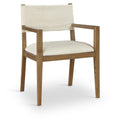  Color_Cream -- Avon Cream Linen Textured Performance Fabric Upholstered Dining Arm Chair IMAGE 1