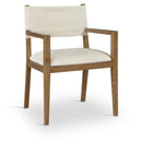  Color_Cream -- Avon Cream Linen Textured Performance Fabric Upholstered Dining Arm Chair IMAGE 1