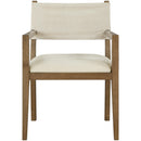  Color_Cream -- Avon Cream Linen Textured Performance Fabric Upholstered Dining Arm Chair IMAGE 3