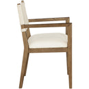  Color_Cream -- Avon Cream Linen Textured Performance Fabric Upholstered Dining Arm Chair IMAGE 4