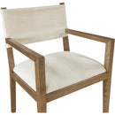  Color_Cream -- Avon Cream Linen Textured Performance Fabric Upholstered Dining Arm Chair IMAGE 6