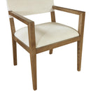  Color_Cream -- Avon Cream Linen Textured Performance Fabric Upholstered Dining Arm Chair IMAGE 7