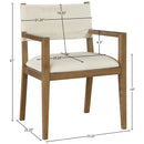  Color_Cream -- Avon Cream Linen Textured Performance Fabric Upholstered Dining Arm Chair IMAGE 9