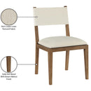  Color_Cream -- Avon Cream Linen Textured Performance Fabric Upholstered Dining Side Chair IMAGE 10
