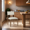  Color_Cream -- Avon Cream Linen Textured Performance Fabric Upholstered Dining Side Chair IMAGE 2