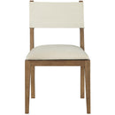  Color_Cream -- Avon Cream Linen Textured Performance Fabric Upholstered Dining Side Chair IMAGE 3