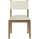 Meridian Avon Cream Linen Textured Performance Fabric Upholstered Dining Side Chair IMAGE 3