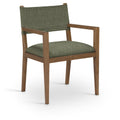  Color_Olive -- Avon Olive Linen Textured Performance Fabric Upholstered Dining Arm Chair IMAGE 1